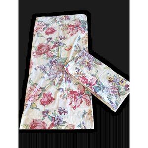 Pillowcase Set King Vtg Dan River Made USA 50/50 Bold Floral Flowers Large Print